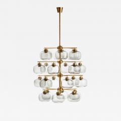 Holger Johansson Holger Johansson Chandelier with 24 Smoked Glass Shades Sweden 1952 - 729308