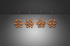 Holger Johansson Holger Johansson Set of 4 Chandeliers with 12 Shades for Westal Sweden 1970s - 3250116