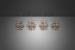 Holger Johansson Holger Johansson Set of 6 Chandeliers with 12 Smoked Glass Shades Sweden 1970s - 3304685