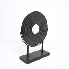 Holly Hunt Mid Century Modernist Bi Disc Sculpture in Black Sandstone by Holly Hunt - 4654299