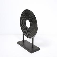 Holly Hunt Mid Century Modernist Bi Disc Sculpture in Black Sandstone by Holly Hunt - 4654301