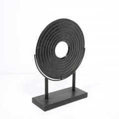 Holly Hunt Mid Century Modernist Bi Disc Sculpture in Black Sandstone by Holly Hunt - 4654327