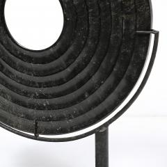 Holly Hunt Mid Century Modernist Bi Disc Sculpture in Black Sandstone by Holly Hunt - 4654350