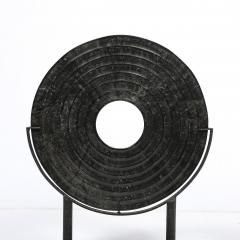 Holly Hunt Mid Century Modernist Bi Disc Sculpture in Black Sandstone by Holly Hunt - 4654353