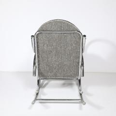 Holly Hunt Mid Century Tubular Chrome Rocking Chair with Holly Hunt Upholstery - 4744984