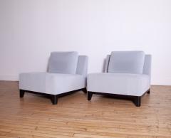 Holly Hunt Pair of Holly Hunt Ofuro Chairs in Sky Blue Mohair - 4617307