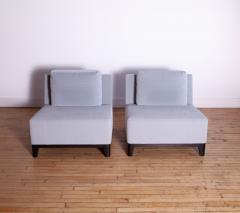 Holly Hunt Pair of Holly Hunt Ofuro Chairs in Sky Blue Mohair - 4617308