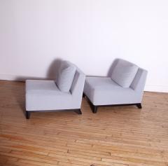 Holly Hunt Pair of Holly Hunt Ofuro Chairs in Sky Blue Mohair - 4617310
