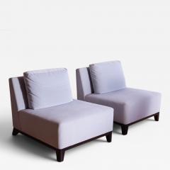 Holly Hunt Pair of Holly Hunt Ofuro Chairs in Sky Blue Mohair - 4619228