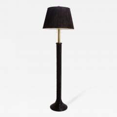 Hollywood Ebony Resin and Brass Swirl Floor Lamp - 307038