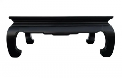 Hollywood Regency Asian Modern Square Cocktail Table in Black Burl Wood - 2556083