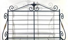 Hollywood Regency Bakers Rack or Shelf Three Tier Wrought Iron and Brass - 3184366