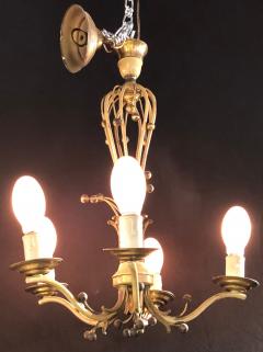 Hollywood Regency Balloon Shaped Chandelier Metal Paint Decorated with 5 Arms - 2975802