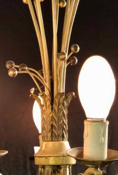 Hollywood Regency Balloon Shaped Chandelier Metal Paint Decorated with 5 Arms - 2975806