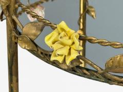 Hollywood Regency Bar Car Gilt Metal Porcelain USA 20th c  - 4577083