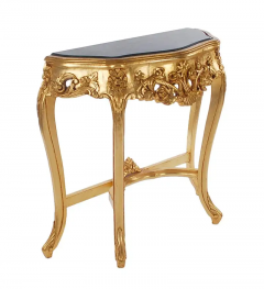 Hollywood Regency Baroque Style French Gold Marble Console Table Sofa Table - 2527900