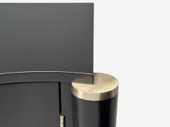 Hollywood Regency Black Lacquer Chrome Nightstands USA 1970s - 4282634