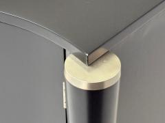 Hollywood Regency Black Lacquer Chrome Nightstands USA 1970s - 4282636