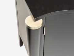Hollywood Regency Black Lacquer Chrome Nightstands USA 1970s - 4282638
