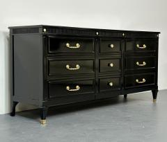 Hollywood Regency Black Lacquer Dresser Chest Sideboard Maison Jansen Style - 2876497