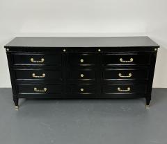 Hollywood Regency Black Lacquer Dresser Chest Sideboard Maison Jansen Style - 2876498