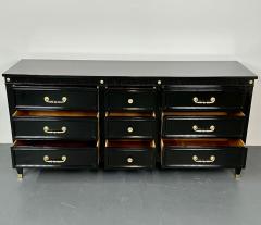 Hollywood Regency Black Lacquer Dresser Chest Sideboard Maison Jansen Style - 2876501