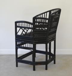 Hollywood Regency Black Lacquered Bamboo Side Chair - 2781063