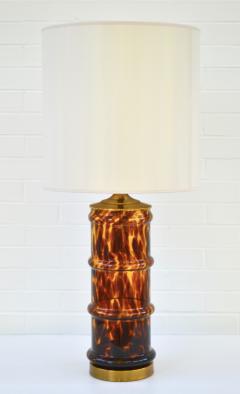Hollywood Regency Blown Glass Tortoiseshell Table Lamp - 3584780