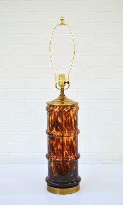 Hollywood Regency Blown Glass Tortoiseshell Table Lamp - 3584782