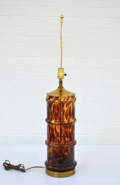 Hollywood Regency Blown Glass Tortoiseshell Table Lamp - 3584789
