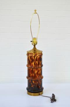 Hollywood Regency Blown Glass Tortoiseshell Table Lamp - 3584790