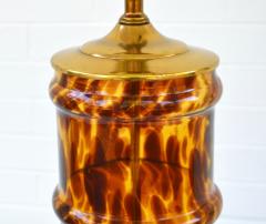 Hollywood Regency Blown Glass Tortoiseshell Table Lamp - 3584793
