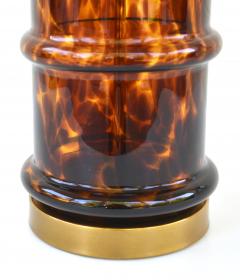 Hollywood Regency Blown Glass Tortoiseshell Table Lamp - 3584794