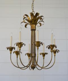 Hollywood Regency Brass Chandelier - 1938198