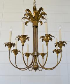 Hollywood Regency Brass Chandelier - 1938210