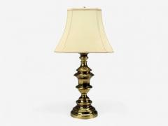 Hollywood Regency Brass Fabric Table Lamps USA 1970s - 4335202