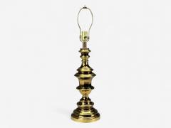 Hollywood Regency Brass Fabric Table Lamps USA 1970s - 4335204
