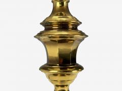Hollywood Regency Brass Fabric Table Lamps USA 1970s - 4335205