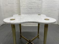 Hollywood Regency Brass and Carrara Marble Table - 2027714