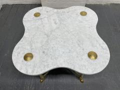 Hollywood Regency Brass and Carrara Marble Table - 2027718