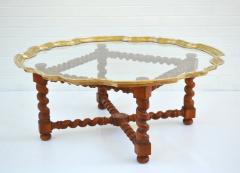 Hollywood Regency Brass and Glass Tray Top Coffee Cocktail Table - 3721332