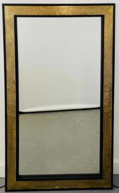 Hollywood Regency Brass over Ebonized Wood Filigree Pier or Wall Mirror a Pair - 2866289