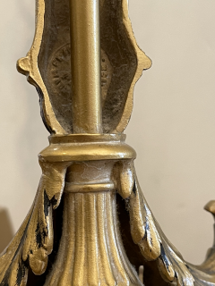 Hollywood Regency Candelabra Lamps W Trumpet Playing Putti Paris Foundry - 1942620