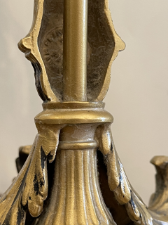 Hollywood Regency Candelabra Lamps W Trumpet Playing Putti Paris Foundry - 1942621