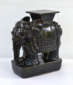 Hollywood Regency Ceramic Elephant Form Side Table Stool - 3647838
