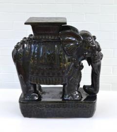 Hollywood Regency Ceramic Elephant Form Side Table Stool - 3647842