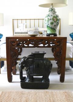 Hollywood Regency Ceramic Elephant Form Side Table Stool - 3647847