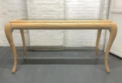 Hollywood Regency Cerused Console w Beveled Glass Top - 1840072