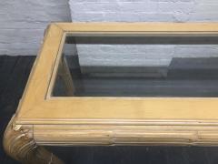 Hollywood Regency Cerused Console w Beveled Glass Top - 1840073