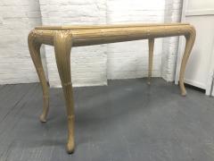 Hollywood Regency Cerused Console w Beveled Glass Top - 1840077